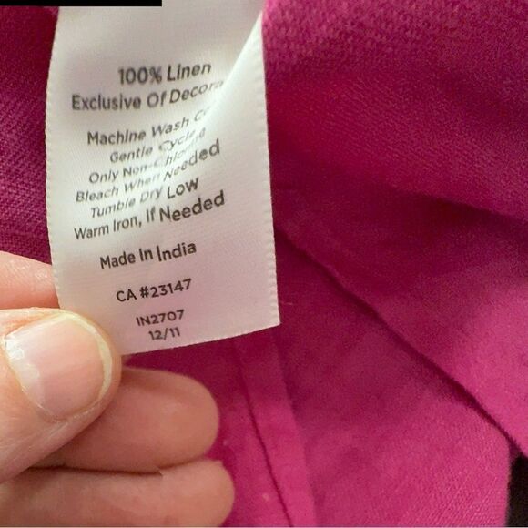 Talbots Raspberry Pink & White Linen Tunic Top - Picture 7 of 7